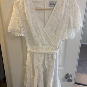 Hello Molly Cream Flutter Sleeve Sundress